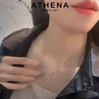 ATHENA JEWELRY เครื่องประดับ มอยส์ซาไนท์ไดมอนด์ เกาหลี ผู้หญิง เงิน ต้นฉบับ สร้อยคอ จี้ แฟชั่น แท้ 925 Silver ขนนกแฟชั่น เครื่องประดับ N196