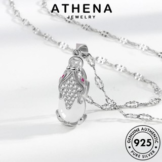 ATHENA JEWELRY เครื่องประดับ สร้อยคอ เครื่องประดับ จี้ ปี่เซียะนำโชค แท้ หยก 925 Silver แฟชั่น ต้นฉบับ เกาหลี เงิน ผู้หญิง N203