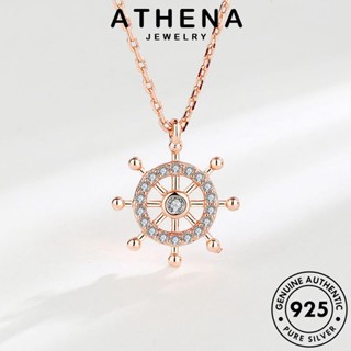 ATHENA JEWELRY ผู้หญิง Silver ต้นฉบับ เครื่องประดับ ไดมอนด์ โกลด์ มอยส์ซาไนท์ 925 สร้อยคอ แท้ เครื่องประดับ หางเสือแฟชั่น แฟชั่น จี้ เงิน เกาหลี N221