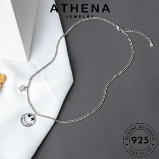 ATHENA JEWELRY เงิน เครื่องประดับ ผู้หญิง เกาหลี ใบหน้ายิ้มน่ารัก 925 แฟชั่น ต้นฉบับ เครื่องประดับ สร้อยคอ จี้ Silver แท้ N225