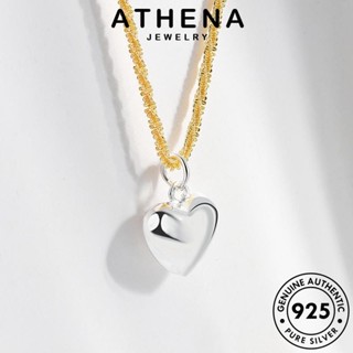 ATHENA JEWELRY แฟชั่น เกาหลี เครื่องประดับ จี้ ผู้หญิง 925 เครื่องประดับ เงิน รักสามมิติ ต้นฉบับ สร้อยคอ ทอง Silver แท้ N227