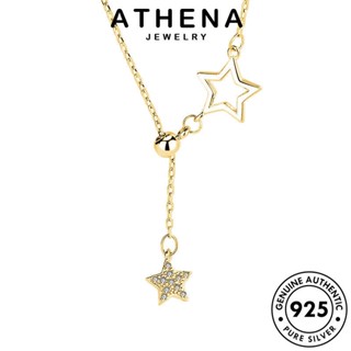 ATHENA JEWELRY แฟชั่น 925 โกลด์ เกาหลี ไดมอนด์ ดาวที่เรียบง่าย จี้ ต้นฉบับ ผู้หญิง เครื่องประดับ สร้อยคอ แท้ Silver เครื่องประดับ มอยส์ซาไนท์ เงิน N228