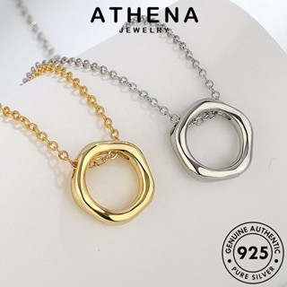 ATHENA JEWELRY ต้นฉบับ เกาหลี เครื่องประดับ จี้ ทอง แท้ 925 เครื่องประดับ แฟชั่น เงิน ผู้หญิง Silver ย้อนยุคผิดปกติ สร้อยคอ N185