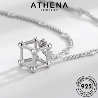 ATHENA JEWELRY สร้อยคอ เครื่องประดับ เครื่องประดับ เกาหลี ทอง ผู้หญิง Silver 925 ต้นฉบับ แท้ แฟชั่น จี้ ลูกบาศก์ เงิน N240