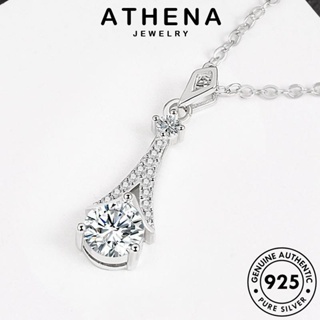 ATHENA JEWELRY เครื่องประดับ 925 ต้นฉบับ มรกต เครื่องประดับ สร้อยคอ หอคอยสร้างสรรค์ เกาหลี แท้ เงิน จี้ Silver ผู้หญิง แฟชั่น N243