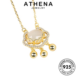 ATHENA JEWELRY แท้ ล็อคความปลอดภัยที่สร้างสรรค์ ต้นฉบับ แฟชั่น ผู้หญิง จี้ เงิน Silver เครื่องประดับ เกาหลี เครื่องประดับ มูนสโตนโกลด์ 925 สร้อยคอ N254