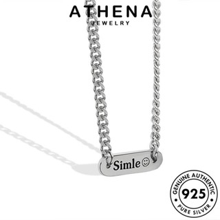 ATHENA JEWELRY การ์ดยาวย้อนยุค Silver สร้อยคอ ผู้หญิง แฟชั่น ต้นฉบับ จี้ แท้ เครื่องประดับ เกาหลี เงิน เครื่องประดับ 925 N256