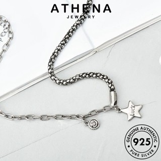 ATHENA JEWELRY สร้อยคอ ต้นฉบับ แฟชั่น เงิน Silver ผู้หญิง 925 จี้ เครื่องประดับ เกาหลี รูปดาวห้าแฉกย้อนยุค แท้ เครื่องประดับ N259