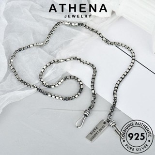 ATHENA JEWELRY Silver เกาหลี ผู้หญิง สร้อยคอ เครื่องประดับ ต้นฉบับ 925 เงิน เครื่องประดับ แท้ แฟชั่น แถบย้อนยุค จี้ N274