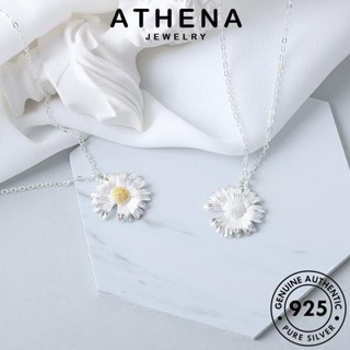 ATHENA JEWELRY จี้ ทอง สร้อยคอ Silver 925 แฟชั่น เครื่องประดับ เกาหลี ต้นฉบับ เงิน เครื่องประดับ ผู้หญิง แท้ เดซี่น้อยที่เรียบง่าย N303