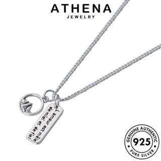 ATHENA JEWELRY ผู้หญิง เกาหลี 925 แท้ จี้ เครื่องประดับ เครื่องประดับ Silver เงิน สร้อยคอ ต้นฉบับ บัตรหุ้นย้อนยุค แฟชั่น N304