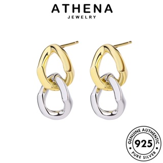 ATHENA JEWELRY Silver ผู้หญิง เครื่องประดับ ตุ้มหู ต่างหู ทอง ต้นฉบับ แฟชั่น เครื่องประดับ ห่วง โซ่ หนีบ 925 แท้ เงิน เกาหลี E6