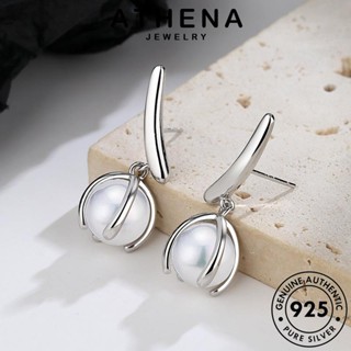 ATHENA JEWELRY 925 ผู้หญิง ใบไม้ เครื่องประดับ เกาหลี ห่วง ไข่มุก แฟชั่น เครื่องประดับ แท้ Silver ต้นฉบับ ตุ้มหู เงิน หนีบ ต่างหู E11