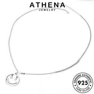 ATHENA JEWELRY ยิ้มย้อนยุค เกาหลี จี้ สร้อยคอ ผู้หญิง ต้นฉบับ เงิน เครื่องประดับ เครื่องประดับ แท้ Silver 925 แฟชั่น N291