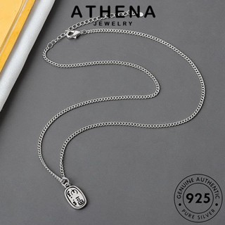 ATHENA JEWELRY เครื่องประดับ แฟชั่น ป้ายวินเทจ เกาหลี ต้นฉบับ 925 สร้อยคอ แท้ เครื่องประดับ เงิน Silver จี้ ผู้หญิง N292