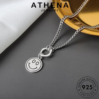 ATHENA JEWELRY ต้นฉบับ Silver หน้ายิ้มเกาหลี 925 แฟชั่น เครื่องประดับ จี้ เงิน เครื่องประดับ เกาหลี ผู้หญิง สร้อยคอ แท้ N296