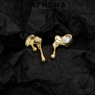 ATHENA JEWELRY เครื่องประดับ 925 ไดมอนด์ โกลด์ Silver เงิน หนีบ มอยส์ซาไนท์ ผู้หญิง เครื่องประดับ ต่างหู ต้นฉบับ รัก แฟชั่น ห่วง เกาหลี แท้ ตุ้มหู E33