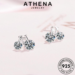 ATHENA JEWELRY ห่วง Silver หนีบ เกาหลี เงิน แท้ มอยส์ซาไนท์ไดมอนด์ แฟชั่น 925 ตุ้มหู เครื่องประดับ กลม ต้นฉบับ ต่างหู เครื่องประดับ ผู้หญิง E54