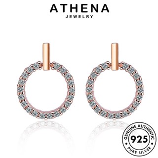 ATHENA JEWELRY หนีบ ตุ้มหู แฟชั่น ห่วง ต่างหู โกลด์ ผู้หญิง มอยส์ซาไนท์ ต้นฉบับ 925 ไดมอนด์ เงิน เกาหลี เครื่องประดับ แท้ กลม เครื่องประดับ Silver E58