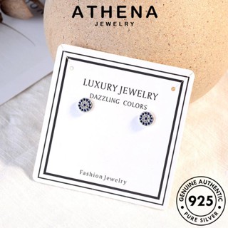 ATHENA JEWELRY Silver ผู้หญิง แฟชั่น เงิน ตุ้มหู ตาปีศาจ เครื่องประดับ 925 แท้ ต้นฉบับ ห่วง เครื่องประดับ เกาหลี ต่างหู หนีบ ทองไพลิน E72