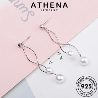 ATHENA JEWELRY พู่ ผู้หญิง 925 ห่วง เครื่องประดับ หนีบ ต่างหู Silver เครื่องประดับ เงิน แฟชั่น ไข่มุก เกาหลี ตุ้มหู แท้ ต้นฉบับ E74