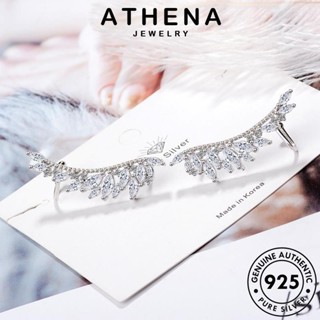 ATHENA JEWELRY โกลด์ แท้ แฟชั่น ปีก เครื่องประดับ ผู้หญิง ห่วง ตุ้มหู ต้นฉบับ หนีบ เงิน เครื่องประดับ มอยส์ซาไนท์ เกาหลี ต่างหู 925 ไดมอนด์ Silver E77