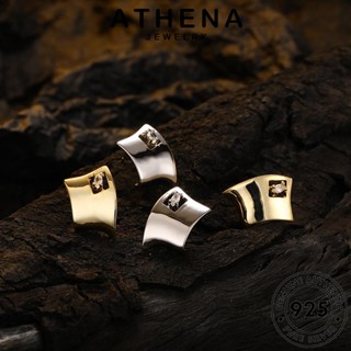 ATHENA JEWELRY ทอง เครื่องประดับ เกาหลี มันวาว แฟชั่น ห่วง 925 เครื่องประดับ ต่างหู Silver แท้ หนีบ ผู้หญิง เงิน ตุ้มหู ต้นฉบับ E30