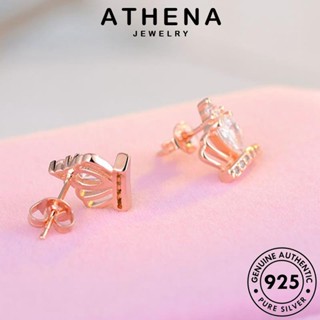 ATHENA JEWELRY ต้นฉบับ เกาหลี 925 หนีบ ห่วง ผู้หญิง แท้ มงกุฎ ตุ้มหู เครื่องประดับ Silver มอยส์ซาไนท์ แฟชั่น ต่างหู เงิน เครื่องประดับ ไดมอนด์ โกลด์ E131