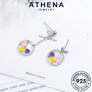 ATHENA JEWELRY หนีบ เงิน 925 มอยส์ซาไนท์ไดมอนด์ ผู้หญิง รัก ต้นฉบับ แฟชั่น แท้ เกาหลี ตุ้มหู ต่างหู เครื่องประดับ เครื่องประดับ ห่วง Silver E141