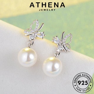 ATHENA JEWELRY ตุ้มหู ผีเสื้อ ต้นฉบับ หนีบ ห่วง เครื่องประดับ ต่างหู ผู้หญิง แฟชั่น เกาหลี Silver เงิน เครื่องประดับ 925 ไข่มุก แท้ E160