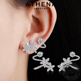 ATHENA JEWELRY ไดมอนด์ โกลด์ เกาหลี เครื่องประดับ เงิน มอยส์ซาไนท์ ห่วง ต่างหู หนีบ ตุ้มหู แฟชั่น ต้นฉบับ Silver เครื่องประดับ 925 ดอกไม้ แท้ ผู้หญิง E161