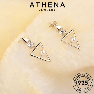 ATHENA JEWELRY ผู้หญิง เกาหลี แท้ 925 Silver หนีบ เครื่องประดับ เครื่องประดับ ห่วง ต่างหู ตุ้มหู เงิน ต้นฉบับ ไข่มุก กลม แฟชั่น E223