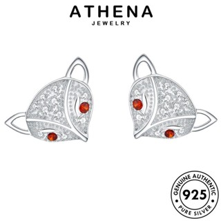 ATHENA JEWELRY ต้นฉบับ ห่วง Silver ต่างหู เครื่องประดับ มอยส์ซาไนท์ไดมอนด์ จิ้งจอกน้อย หนีบ เกาหลี แท้ เครื่องประดับ 925 ผู้หญิง แฟชั่น ตุ้มหู เงิน E247