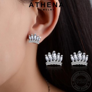 ATHENA JEWELRY ตุ้มหู ไดมอนด์ เงิน 925 เครื่องประดับ โกลด์ เกาหลี แฟชั่น Silver แท้ ผู้หญิง ห่วง หนีบ เครื่องประดับ ต้นฉบับ ต่างหู มอยส์ซาไนท์ มงกุฎ E254