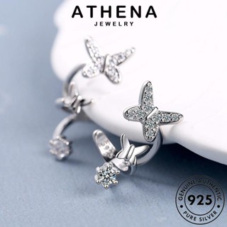 ATHENA JEWELRY เงิน ตุ้มหู ผีเสื้อ เครื่องประดับ เครื่องประดับ ต่างหู มอยส์ซาไนท์ไดมอนด์ 925 ผู้หญิง Silver ห่วง เกาหลี หนีบ แฟชั่น ต้นฉบับ แท้ E194