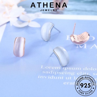 ATHENA JEWELRY เกาหลี Silver หนีบ เครื่องประดับ ผู้หญิง เงิน ต้นฉบับ แท้ ตุ้มหู 925 ครึ่งวงกลม ต่างหู ห่วง ทองโอปอล เครื่องประดับ แฟชั่น E267