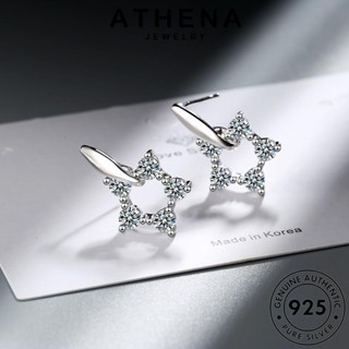 ATHENA JEWELRY ห่วง หนีบ ผู้หญิง สิบรอบ 925 แท้ มอยส์ซาไนท์ไดมอนด์ เกาหลี เงิน Silver ต้นฉบับ เครื่องประดับ เครื่องประดับ ตุ้มหู ต่างหู แฟชั่น E274