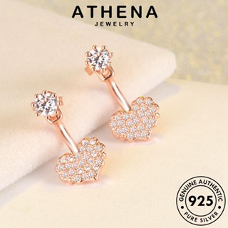 ATHENA JEWELRY ต้นฉบับ เงิน ตุ้มหู 925 ผู้หญิง แฟชั่น เครื่องประดับ โกลด์ แท้ หนีบ เครื่องประดับ ห่วง ไดมอนด์ Silver มอยส์ซาไนท์ เกาหลี ต่างหู E316