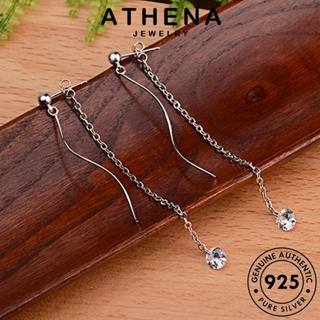 ATHENA JEWELRY แฟชั่น ผู้หญิง เครื่องประดับ ต้นฉบับ คลื่นยาว เงิน ต่างหู มอยส์ซาไนท์ไดมอนด์ แท้ ตุ้มหู Silver ห่วง 925 เครื่องประดับ หนีบ เกาหลี E343