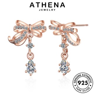 ATHENA JEWELRY แท้ 925 เกาหลี ต่างหู แฟชั่น เครื่องประดับ มอยส์ซาไนท์ Silver ไดมอนด์ ห่วง โกลด์ เงิน หนีบ หูกระต่าย ตุ้มหู เครื่องประดับ ต้นฉบับ ผู้หญิง E396