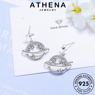 ATHENA JEWELRY มอยส์ซาไนท์ไดมอนด์ แฟชั่น ห่วง 925 เครื่องประดับ หนีบ ต้นฉบับ ผู้หญิง เครื่องประดับ เกาหลี Silver แท้ ตุ้มหู เงิน ต่างหู ดาวเคราะห์ E402