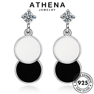 ATHENA JEWELRY Silver ห่วง เกาหลี ต้นฉบับ หนีบ เครื่องประดับ ต่างหู ตุ้มหู แฟชั่น เงิน 925 แท้ เวเฟอร์ ผู้หญิง เครื่องประดับ E418