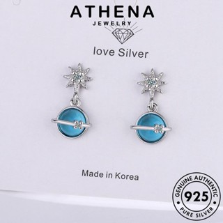 ATHENA JEWELRY Silver อความารีน เครื่องประดับ หนีบ ห่วง ดาว เกาหลี ต้นฉบับ ผู้หญิง เครื่องประดับ ต่างหู เงิน ตุ้มหู 925 แท้ แฟชั่น E378