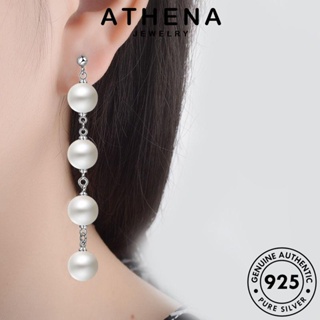 ATHENA JEWELRY ไข่มุก ต่างหู แท้ เครื่องประดับ เครื่องประดับ หนีบ ห่วง Silver เงิน ตุ้มหู ต้นฉบับ พู่ แฟชั่น 925 เกาหลี ผู้หญิง E490