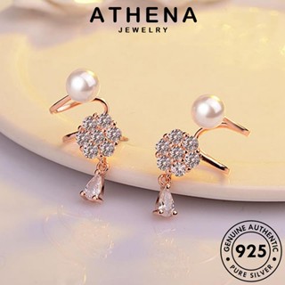 ATHENA JEWELRY เครื่องประดับ หนีบ ต่างหู เกาหลี เครื่องประดับ แท้ Silver เกล็ดหิมะ ต้นฉบับ ห่วง เงิน แฟชั่น 925 ตุ้มหู ผู้หญิง ไข่มุกทอง E497