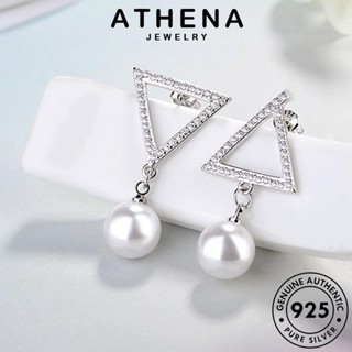 ATHENA JEWELRY 925 หนีบ เครื่องประดับ Silver ผู้หญิง ตุ้มหู ห่วง เครื่องประดับ ไข่มุก แท้ เกาหลี ต้นฉบับ เงิน ต่างหู แฟชั่น สามเหลี่ยม E499