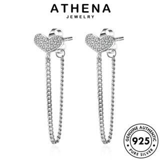 ATHENA JEWELRY ต่างหู แฟชั่น ไดมอนด์ เครื่องประดับ โกลด์ ต้นฉบับ ตุ้มหู ผู้หญิง เงิน พู่ เครื่องประดับ หนีบ ห่วง แท้ เกาหลี 925 Silver มอยส์ซาไนท์ E500