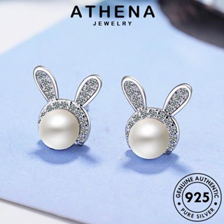 ATHENA JEWELRY ต้นฉบับ เกาหลี ต่างหู เครื่องประดับ 925 ไข่มุก Silver แท้ เงิน แฟชั่น หนีบ ผู้หญิง ห่วง เครื่องประดับ ตุ้มหู กระต่าย E469