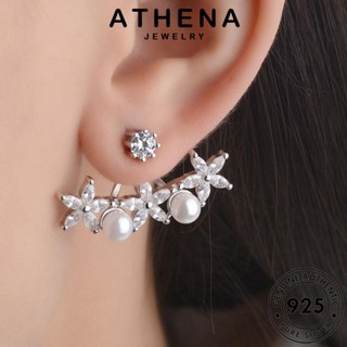 ATHENA JEWELRY ต่างหู ต้นฉบับ ผู้หญิง เครื่องประดับ หนีบ เครื่องประดับ ไข่มุกทอง ตุ้มหู ห่วง แท้ เกาหลี แฟชั่น Silver 925 เงิน ดอกไม้ E512