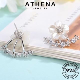 ATHENA JEWELRY เครื่องประดับ ต้นฉบับ มอยส์ซาไนท์ ต่างหู 925 โกลด์ ผู้หญิง ตุ้มหู แท้ ไดมอนด์ ดอกไม้ หนีบ เครื่องประดับ เงิน เกาหลี Silver แฟชั่น ห่วง E513